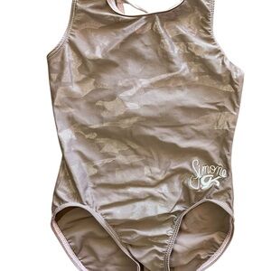 Simone GK Elite brown camo gymnastics leotard girls size large